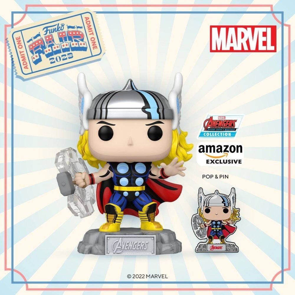 Funko Pop! Marvel Avengers 60th Comic Thor and Pin Exclusive #1190!